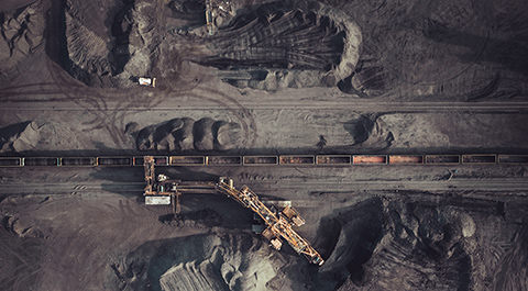 vista aerea di un impianto minerario