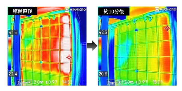 サーモグラフィによる冷却効果の検証