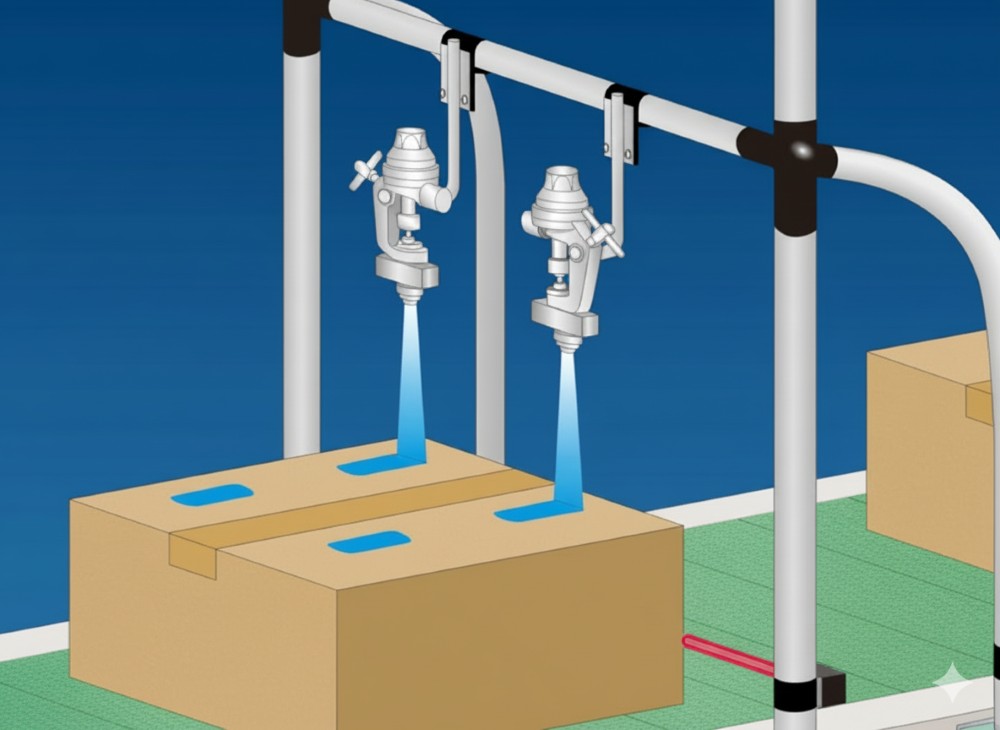 荷崩れ防止剤の自動塗布装置