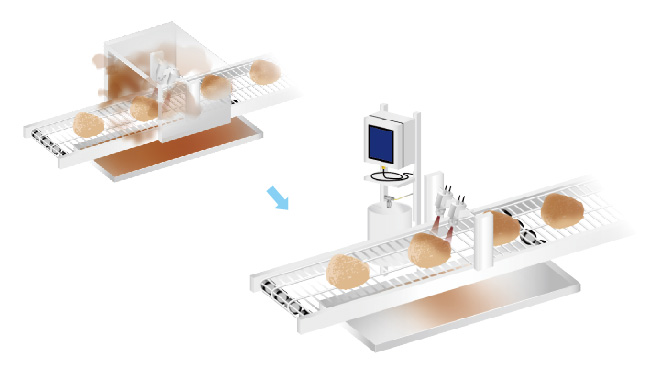 エアーを使わない微量塗布で飛散防止