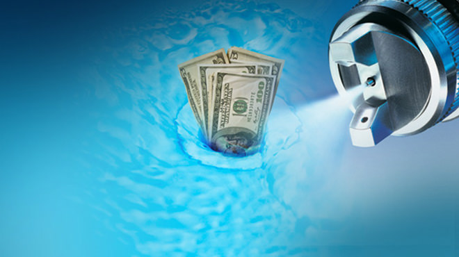 Nozzle spraying savings