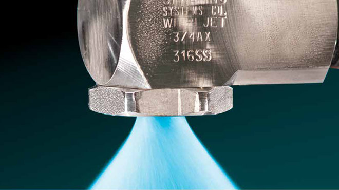 hollow cone nozzle spraying water