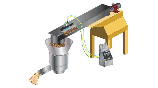 wood pellet spray application drawing