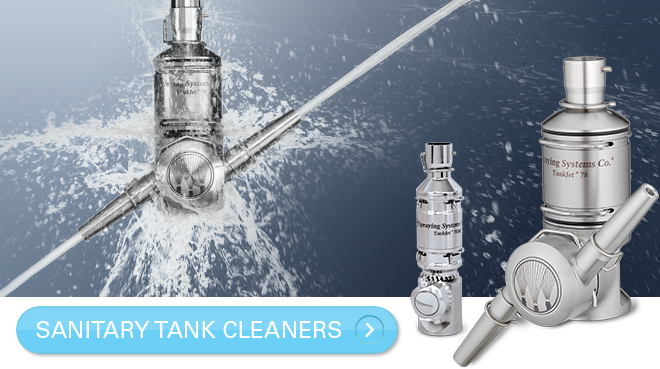 sanitary tank cleaners spraying water