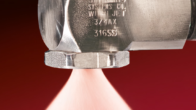 WhirlJet hollow cone nozzle spraying water