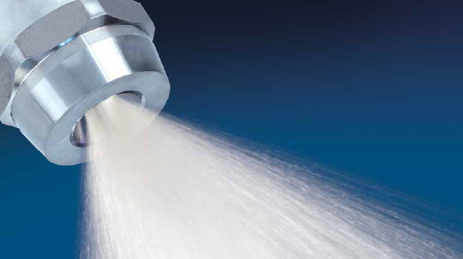 maxiumum free passage FullJet spray nozzle spraying water