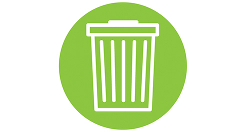 line drawing of a garbage can