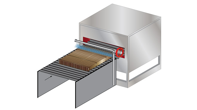 Radiator manufacturing spray application