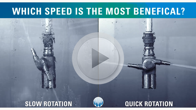 tank cleaning speed video showcasing two tank cleaning nozzles