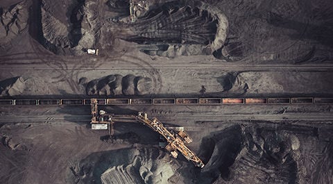 aerial view of mining plant
