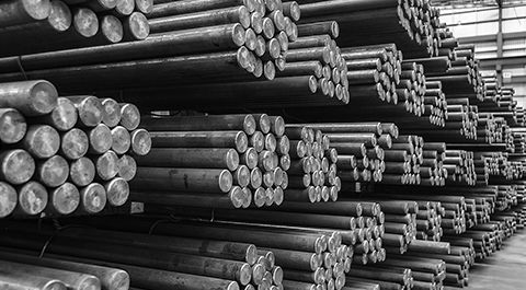 rows of bar stock