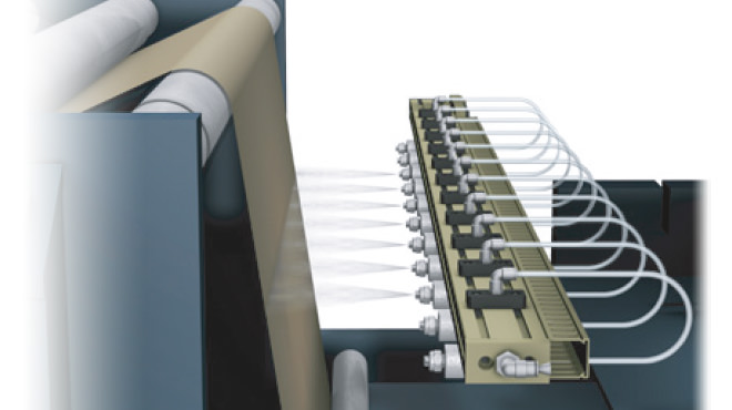 Humidifying paper spray application