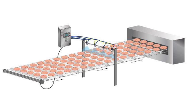 beef pattie spray application