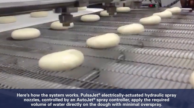 Dough on conveyor